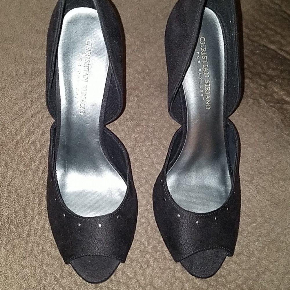 LIMITED EDITION! CHRISTIAN SIRIANO!  Women's black open toe heels
